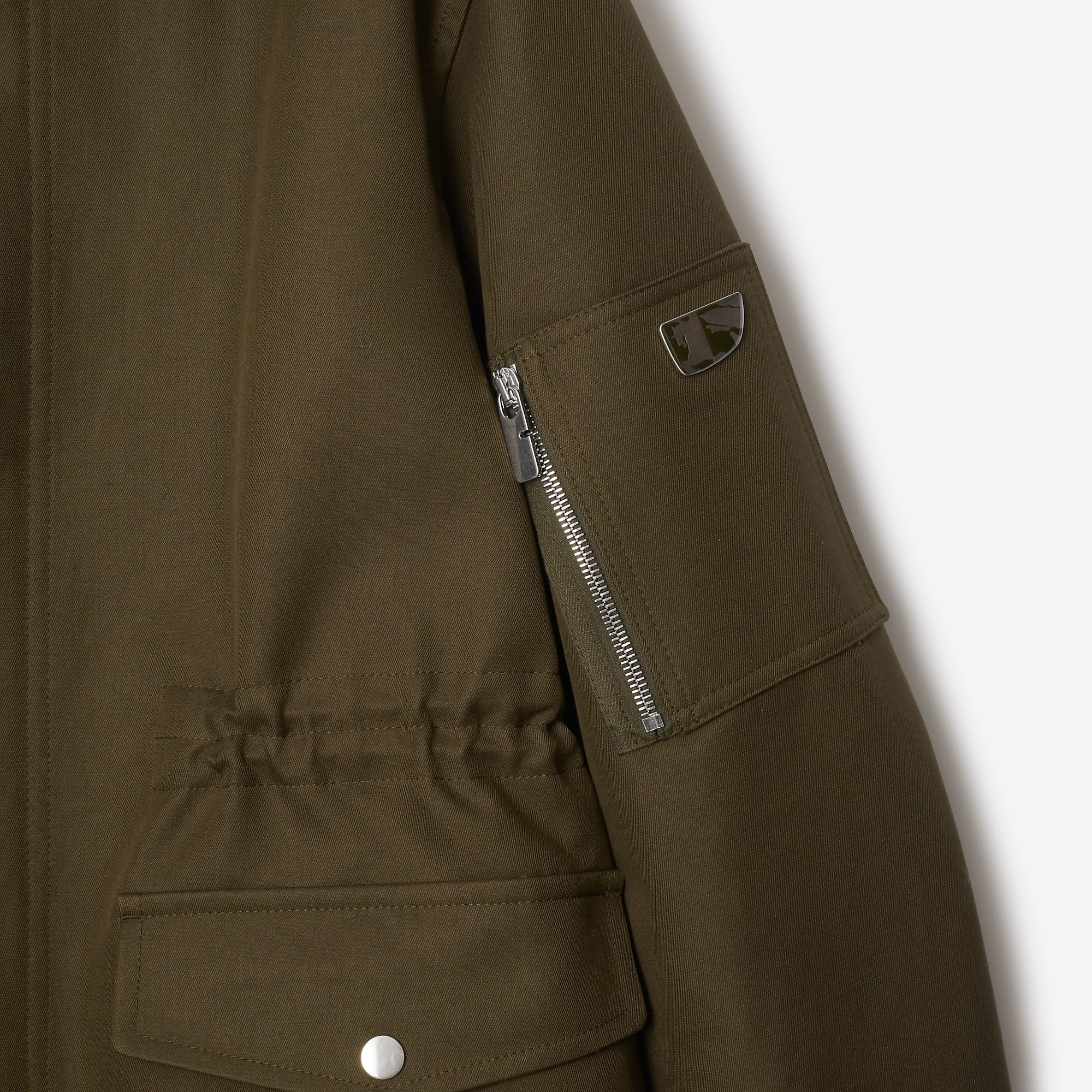 Long Faux Fur Trim Cotton Parka - 6