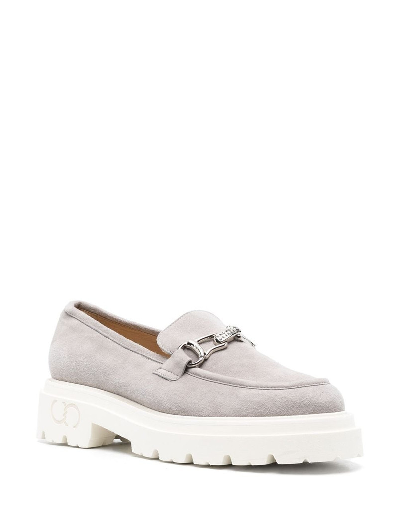 CASADEI calf suede detailed loafers outlook
