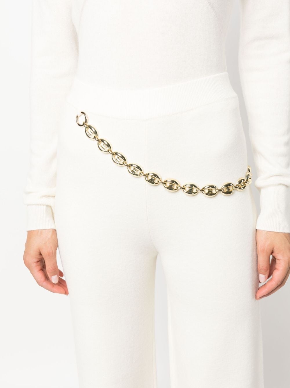 chainmail-detail knitted trousers - 5