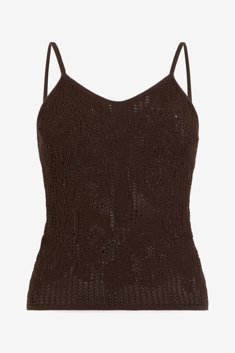 Crochet Effect Top With Spaghetti Straps 1