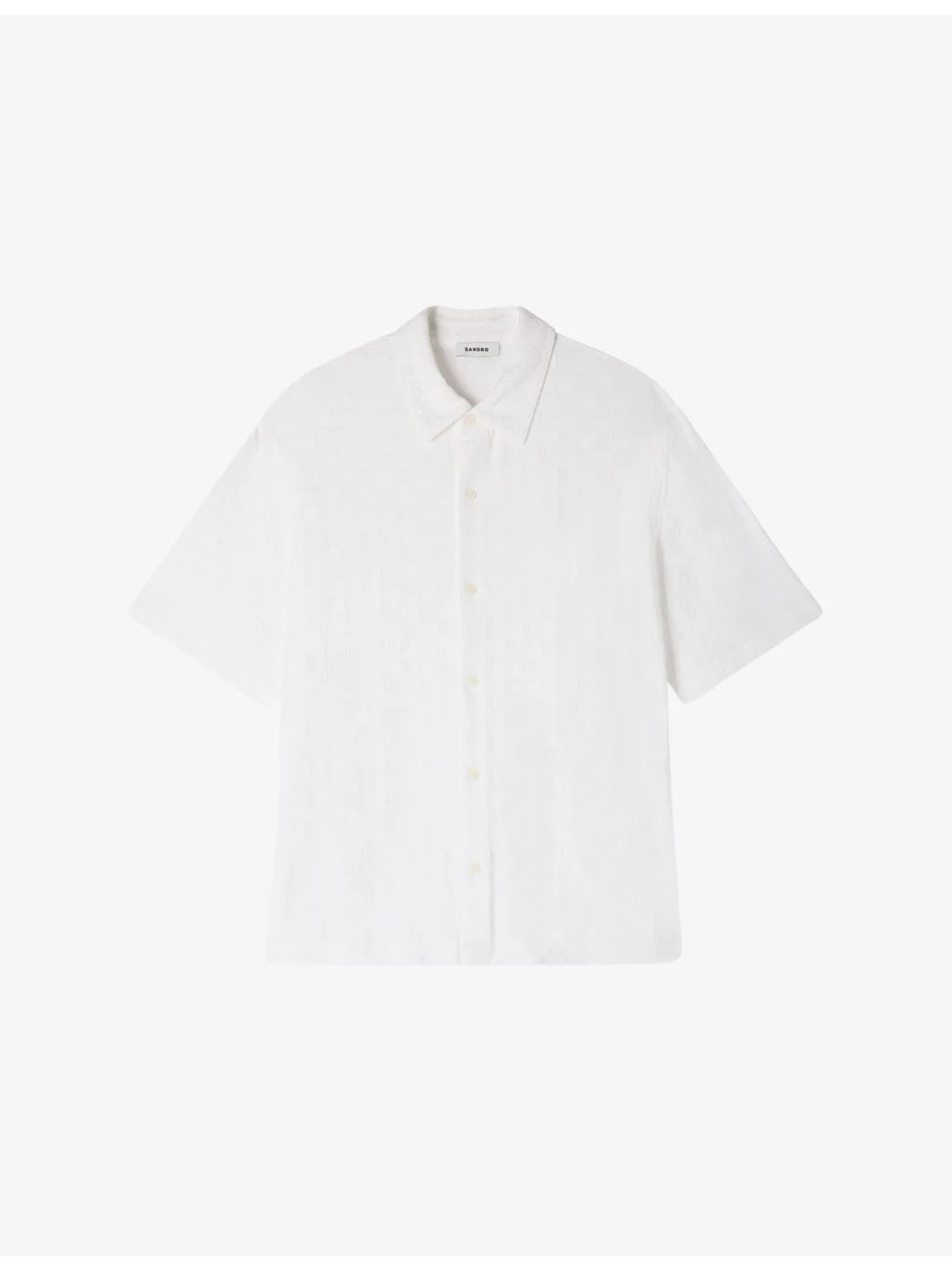 Grid-Pattern Short-Sleeved Cotton Shirt - 1