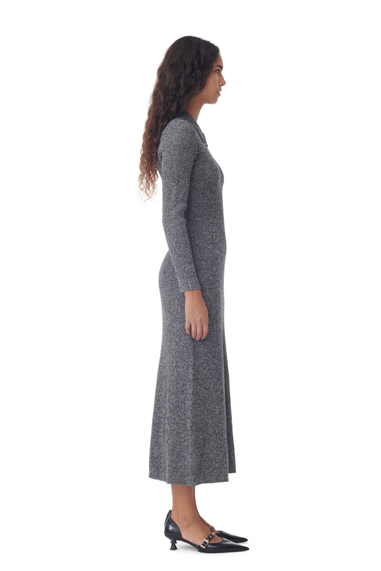 GREY COLLAR MAXI DRESS - 4