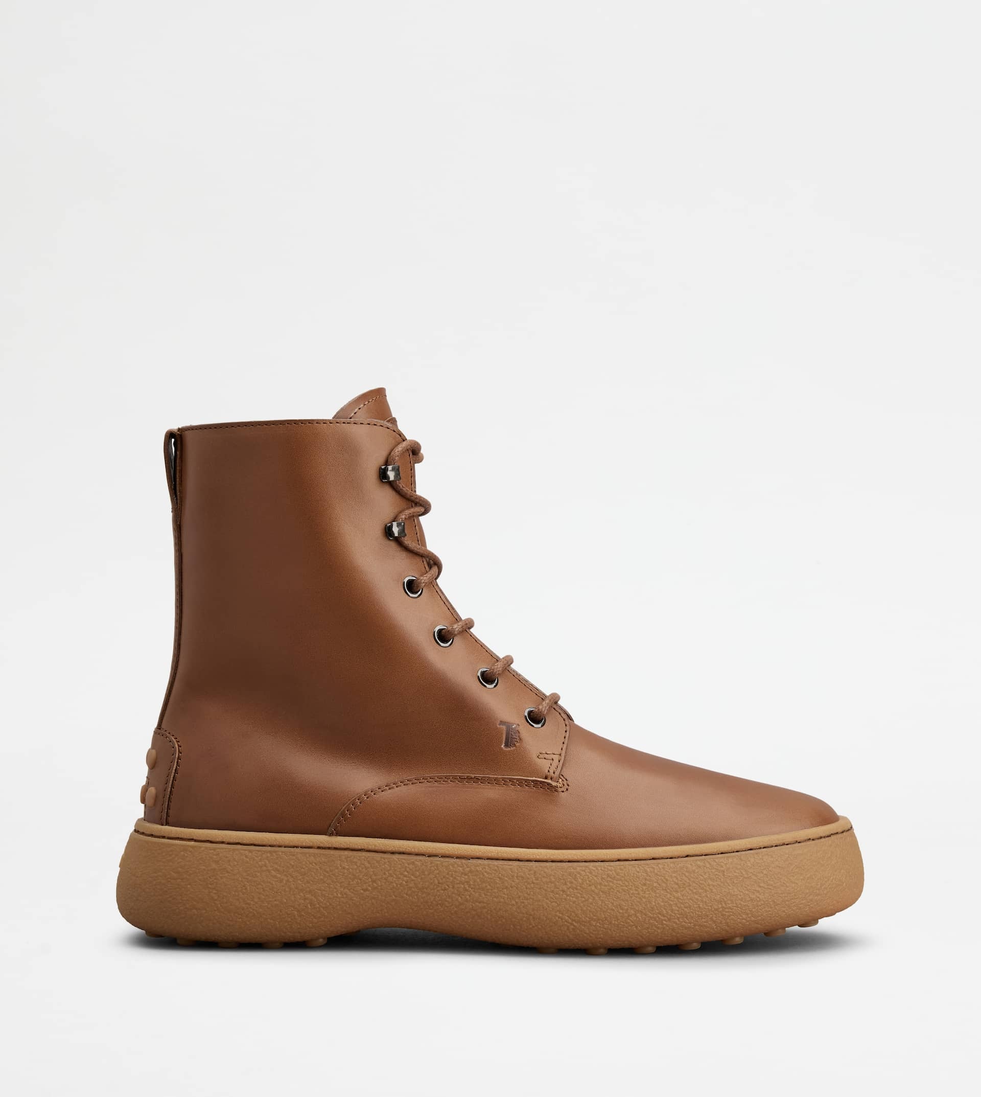 TOD'S W. G. LACE-UP ANKLE BOOTS IN LEATHER - BROWN - 1