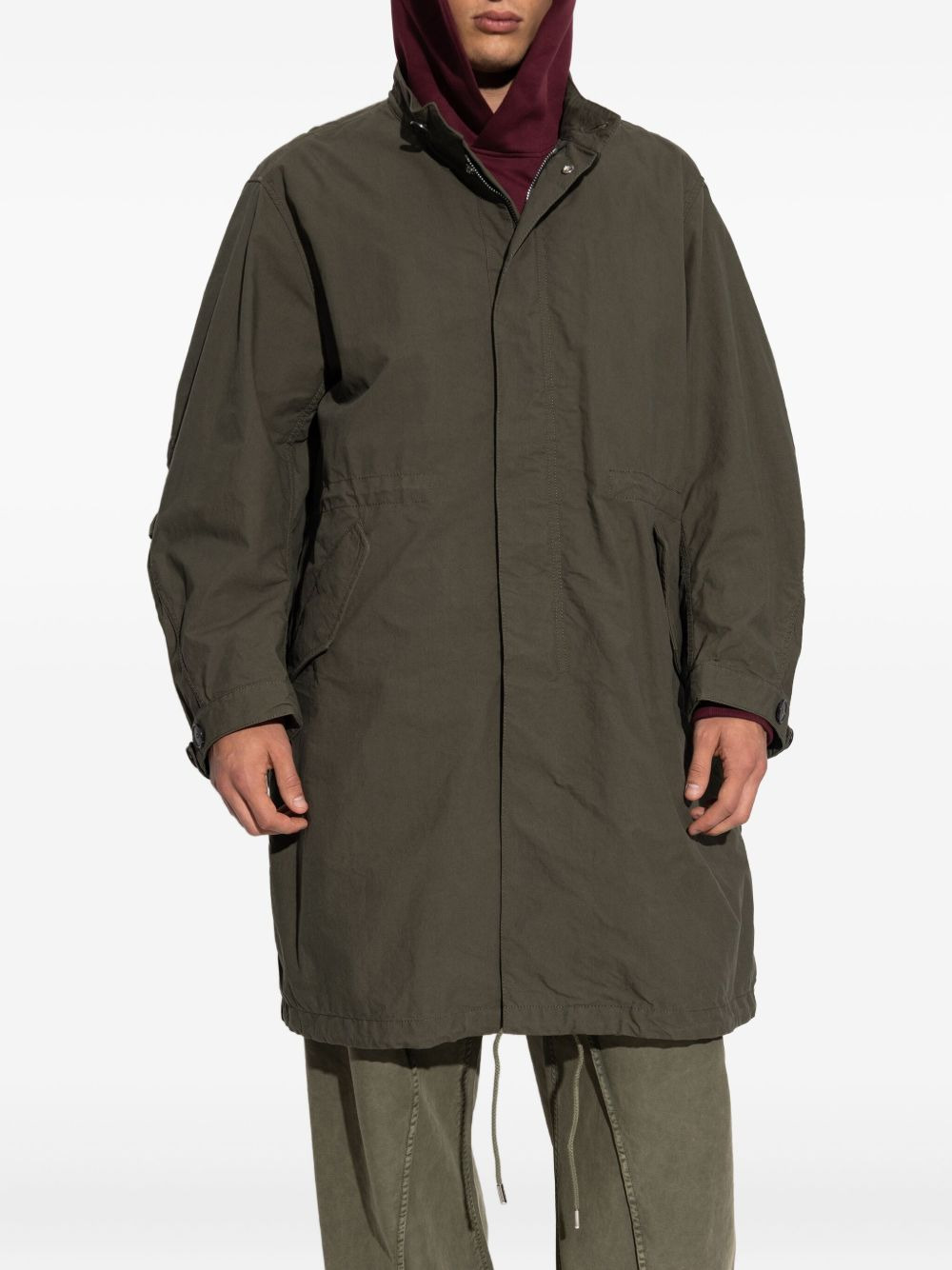 button-fastening pocket coat - 3