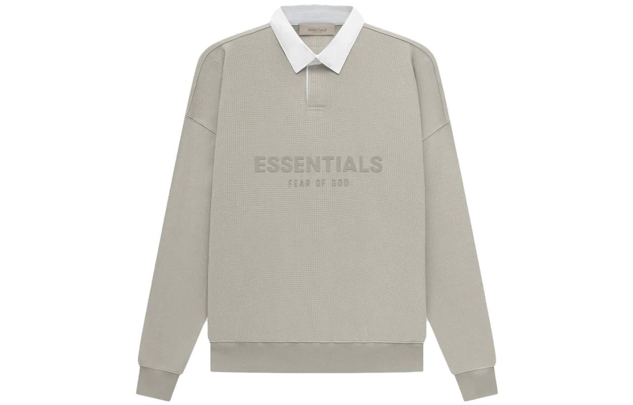 Fear of God Essentials SS23 Waffle Henley Rugby Seal Logo Polo 'Grey' FOG-SS23-053 - 2