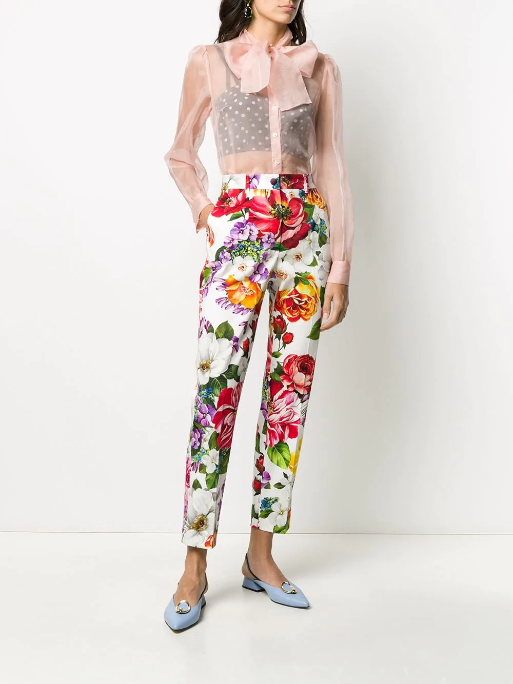 floral cropped trousers - 2