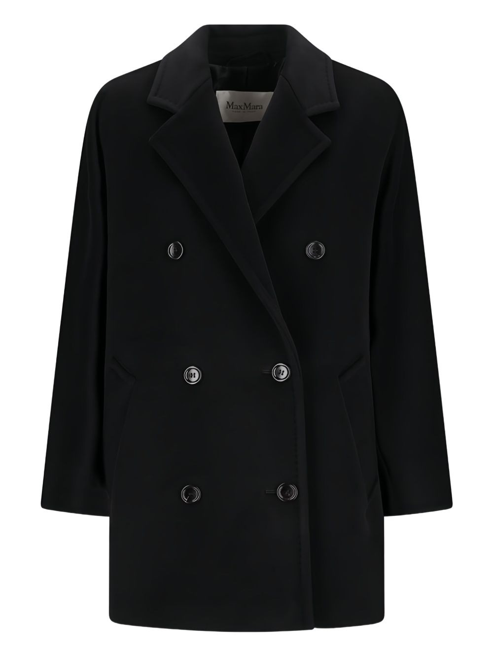 double-breasted wool coat - 1