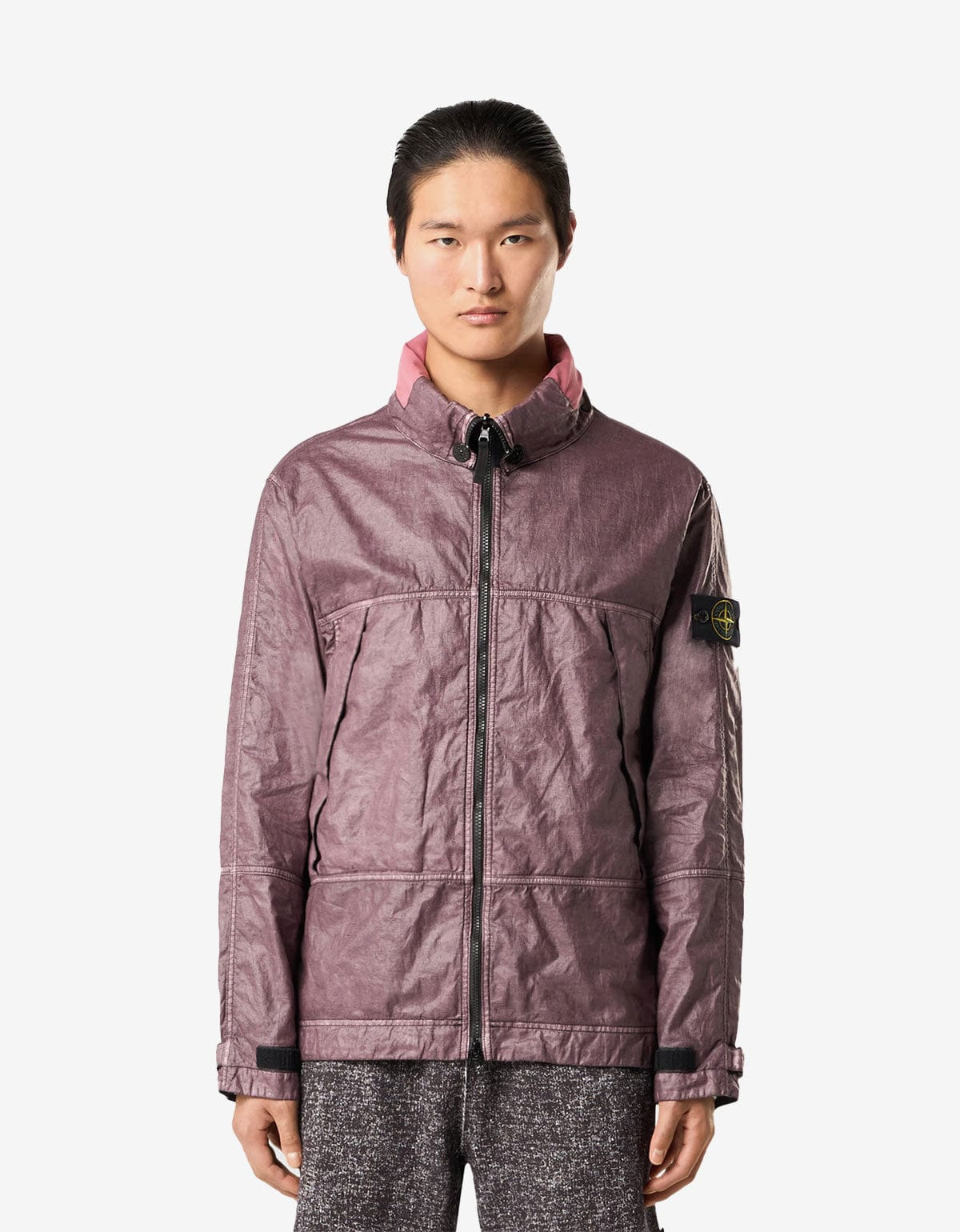 Stone Island Purple Raw Linen Plated-OVD Short Parka - 2