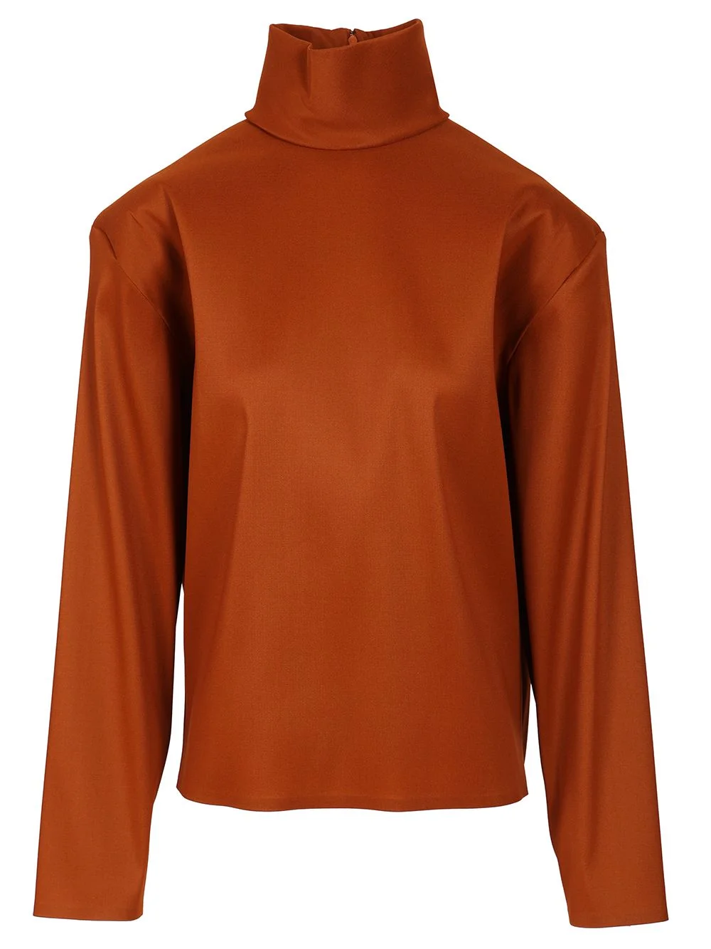 Silk High-Neck Top Tops Brown - 1