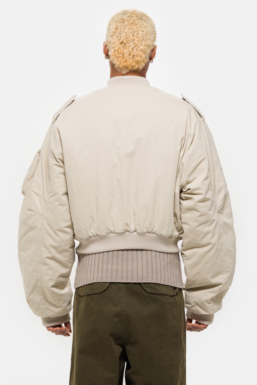 A-4 Bomber Jacket in Off White - 3