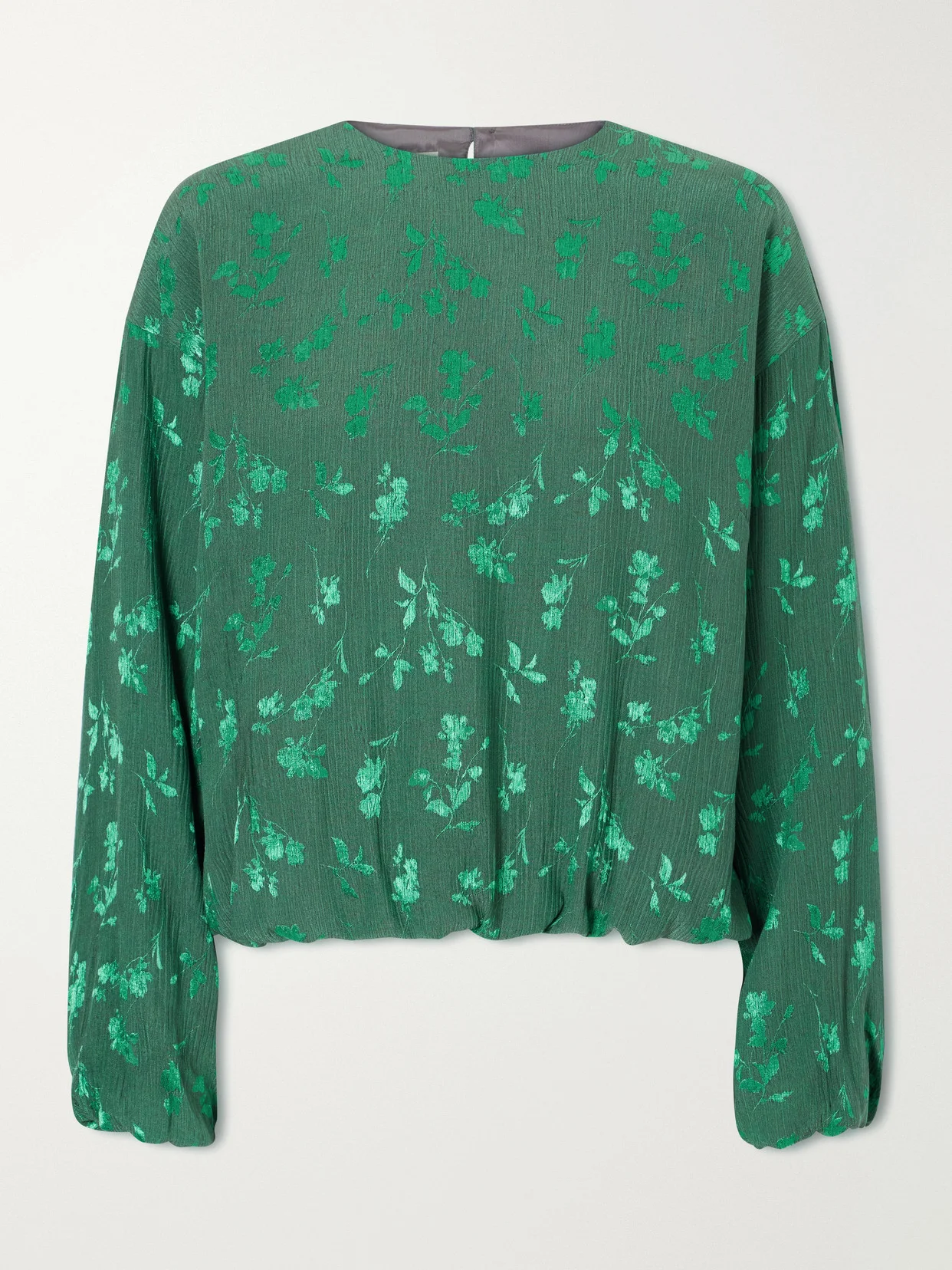 Floral-jacquard Cloqué Blouse - 1