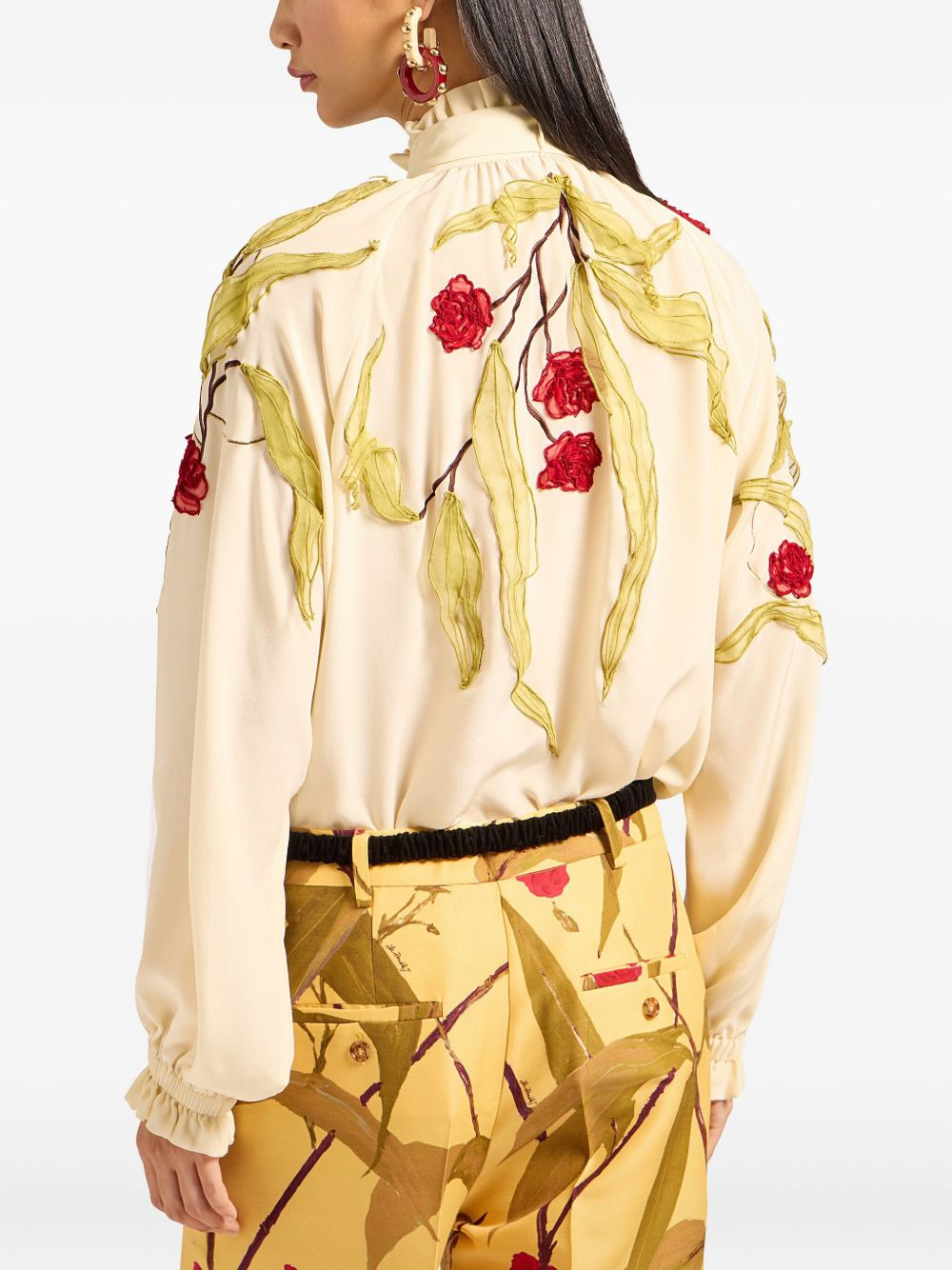 embroidered-ruffled blouse - 3