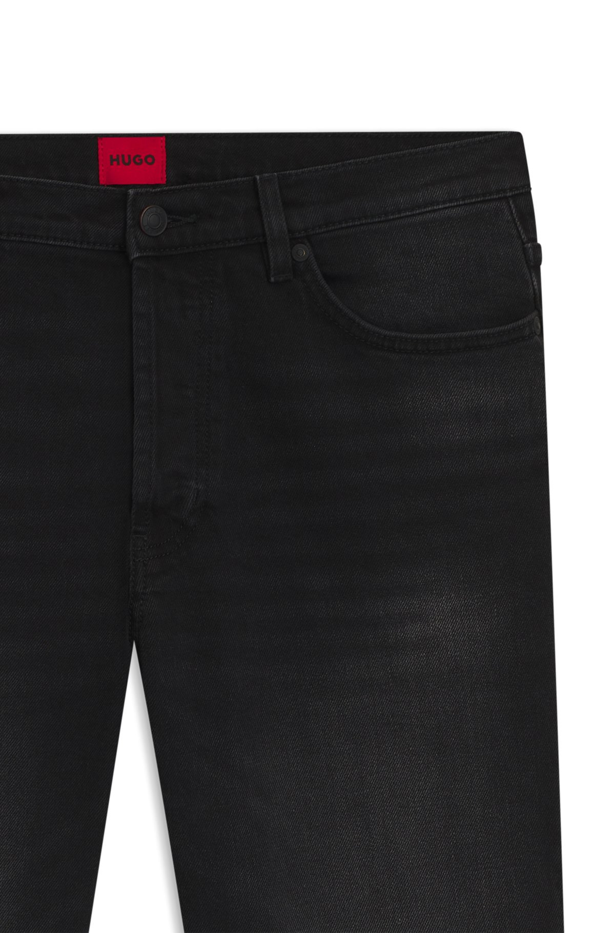 TAPERED-FIT JEANS IN BLACK-BLACK STRETCH DENIM - 6