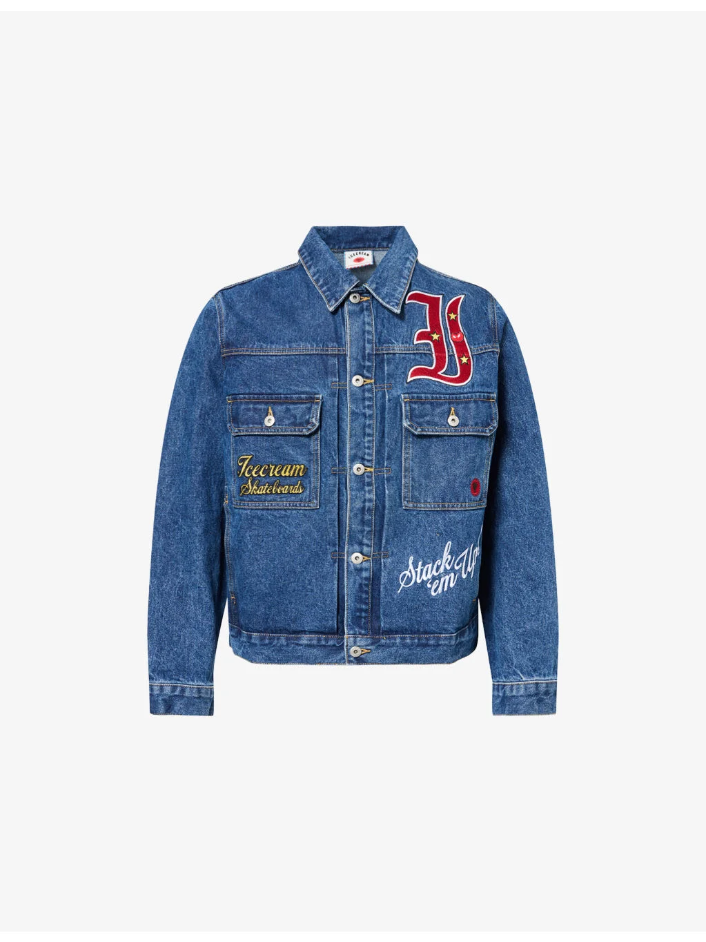 Mascot Embroidered Denim Jacket - 1