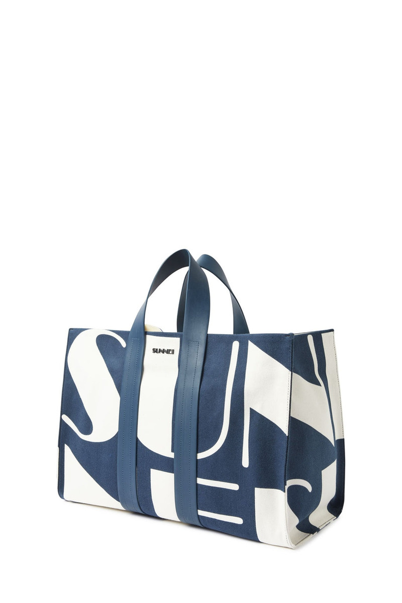 SUNNEI PARALLELEPIPEDO BAG / blue maxi allover logo outlook