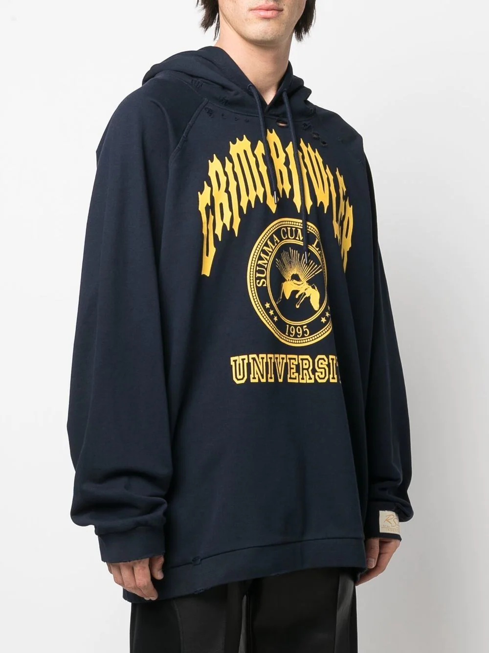 slogan-print pullover hoodie - 3