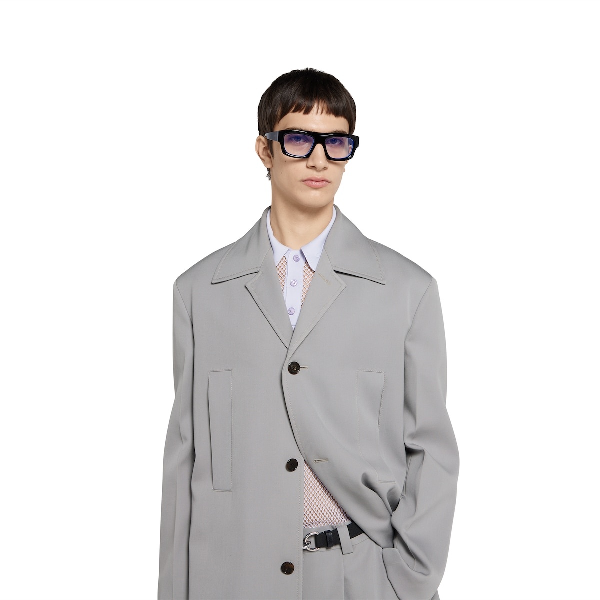 Single-breasted wool coat - 5