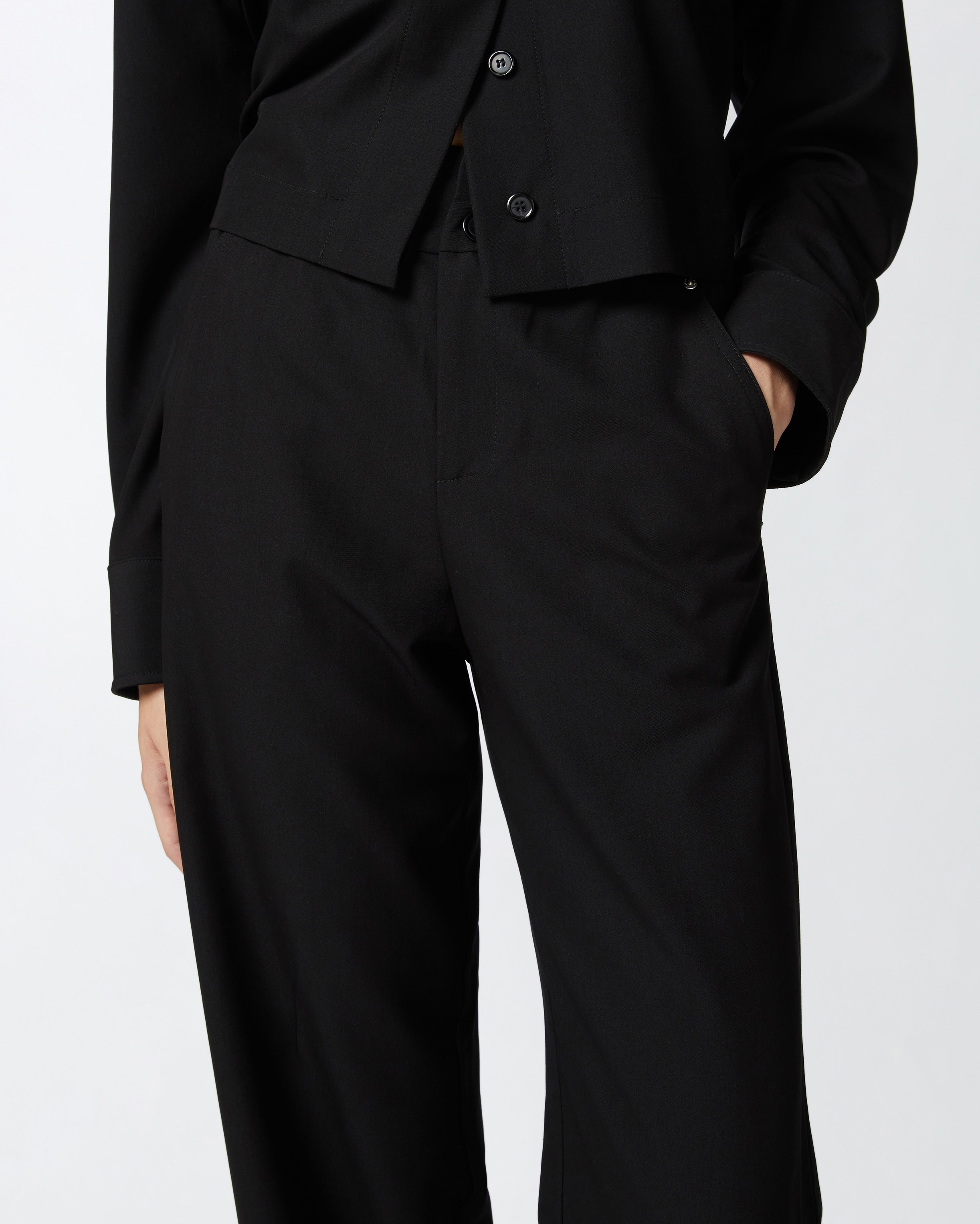 CREPE TROUSERS WITH GATHERING AT THE WAIST - 5