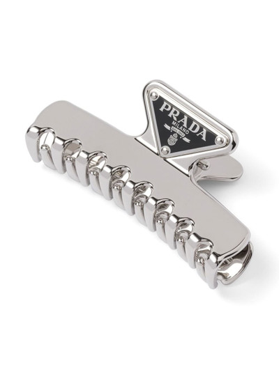 Prada logo plaque hair clip outlook