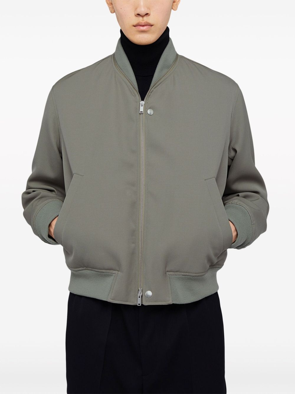 zip-fastening bomber jacket - 2