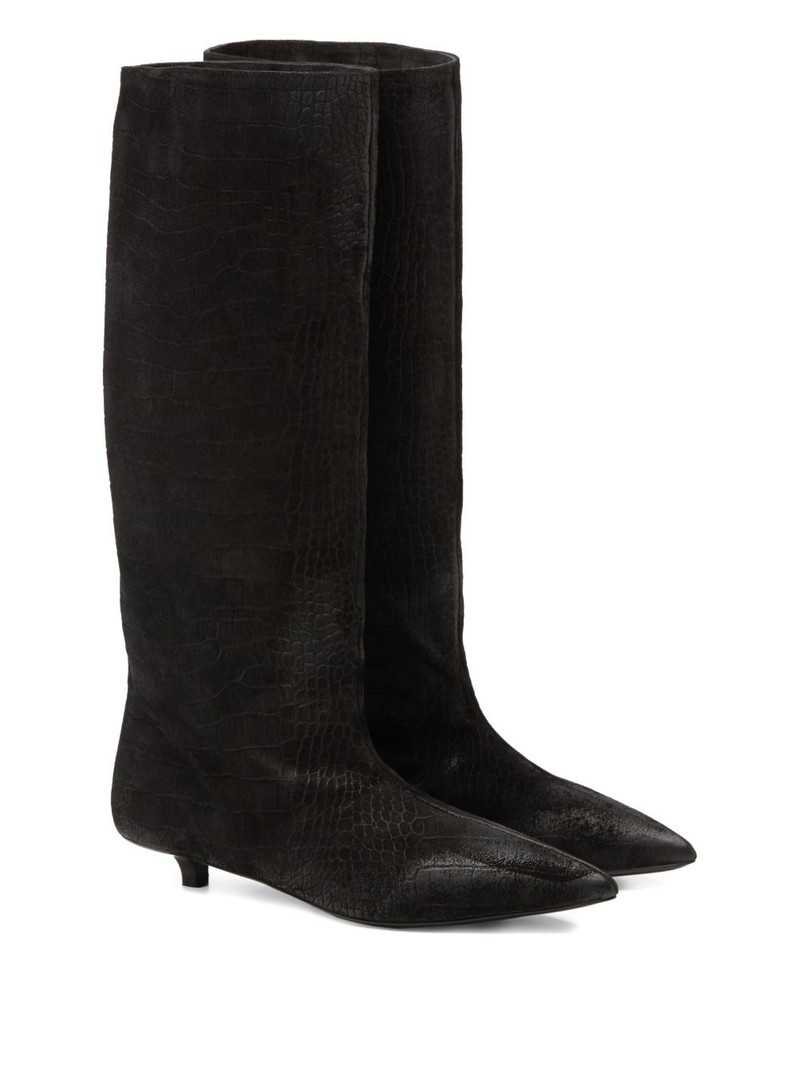 Marsèll pointed-toe embossed-leather boots outlook