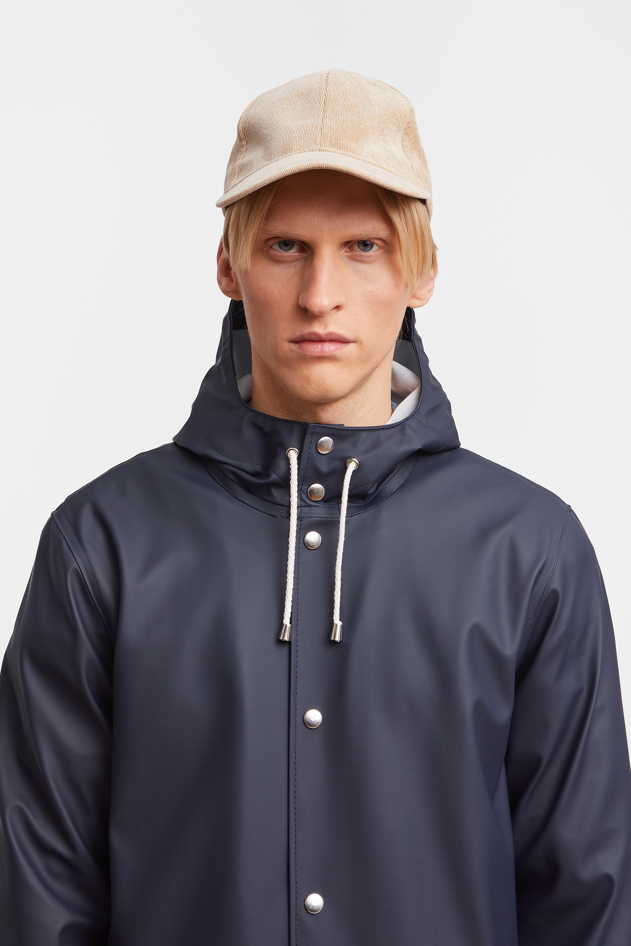 Stockholm Long Print Raincoat Navy - 7