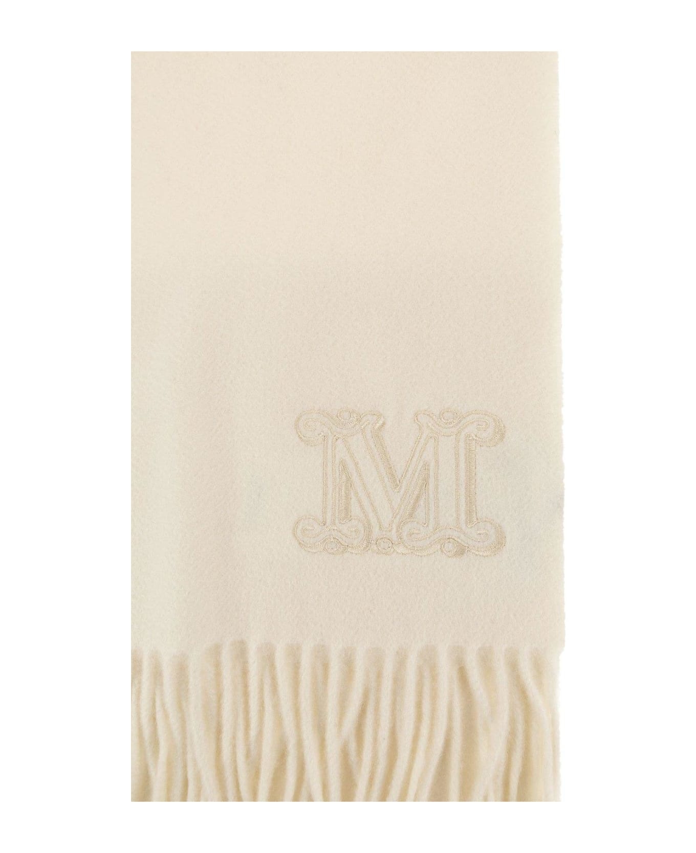 Logo Embroidered Fringed Scarf Max Mara - 3