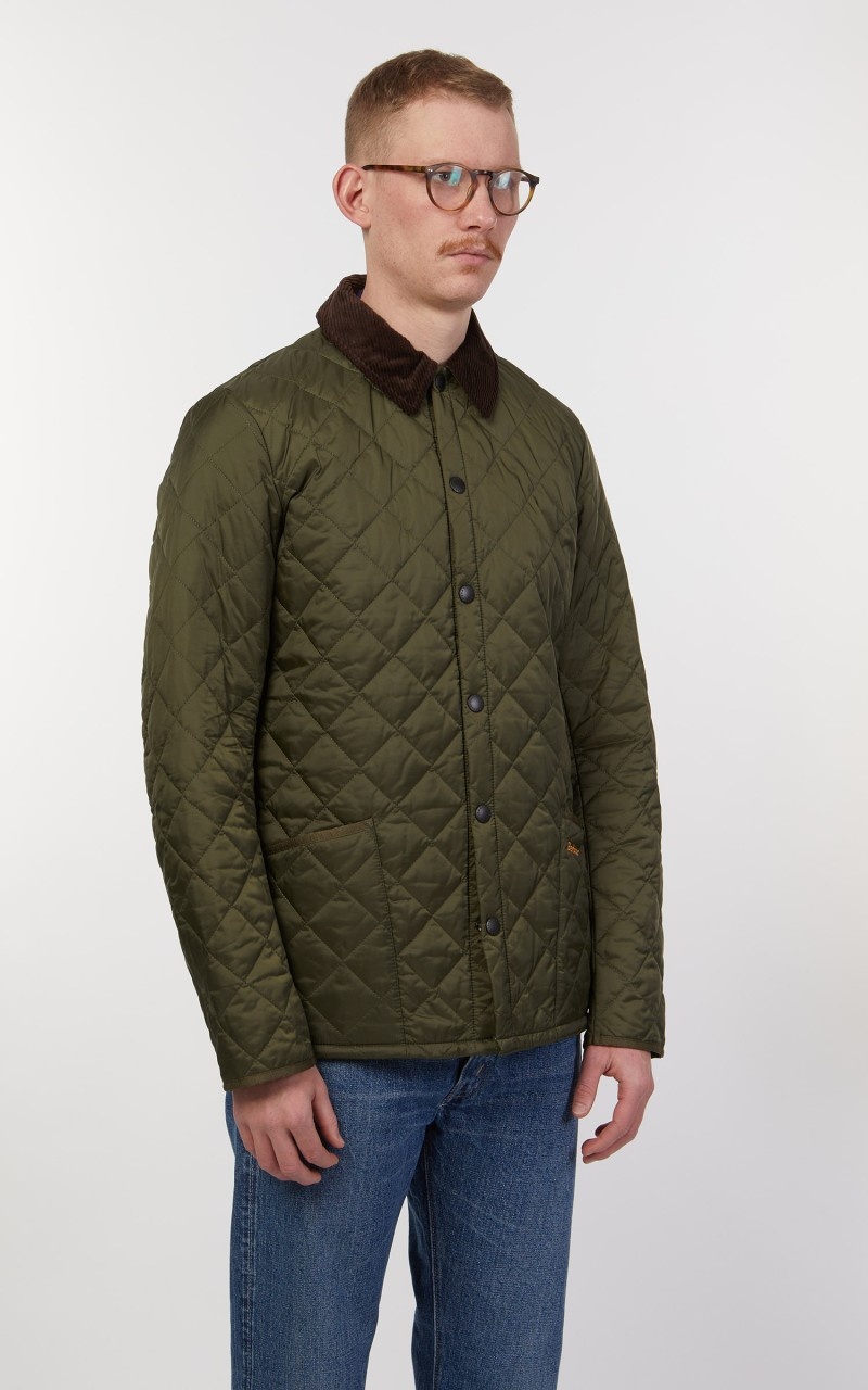 QUILTED JACKET HERITAGE LIDDESDALE OLIVE - 5