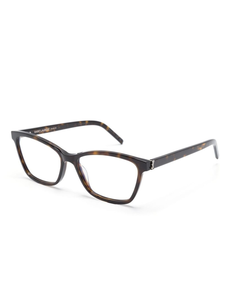 SAINT LAURENT logo-plaque rectangle-frame glasses outlook