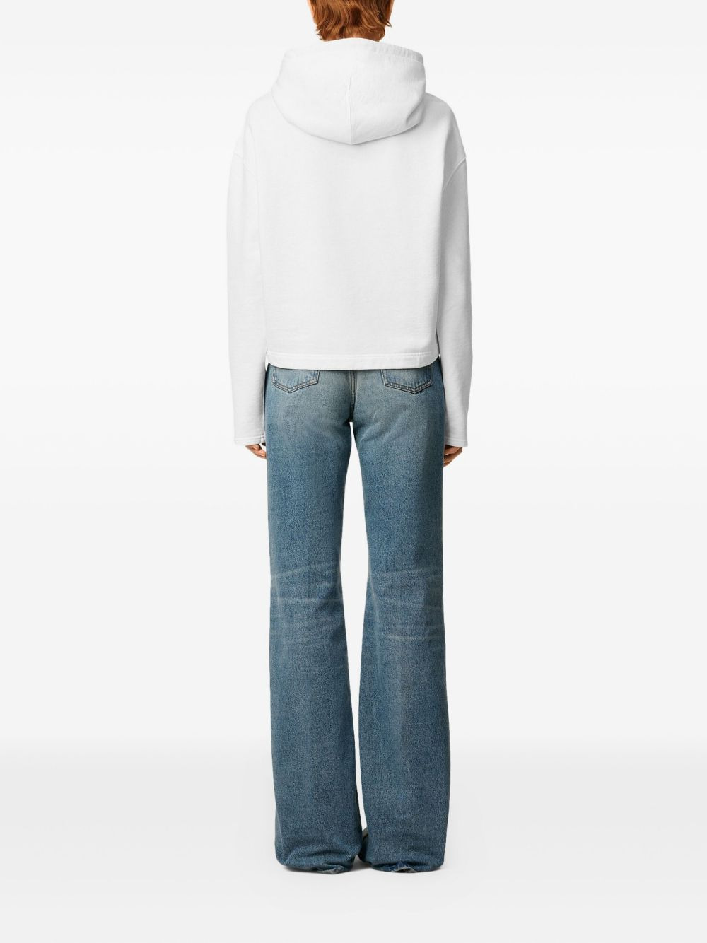 heart-embroidered cotton-fleece hoodie - 4
