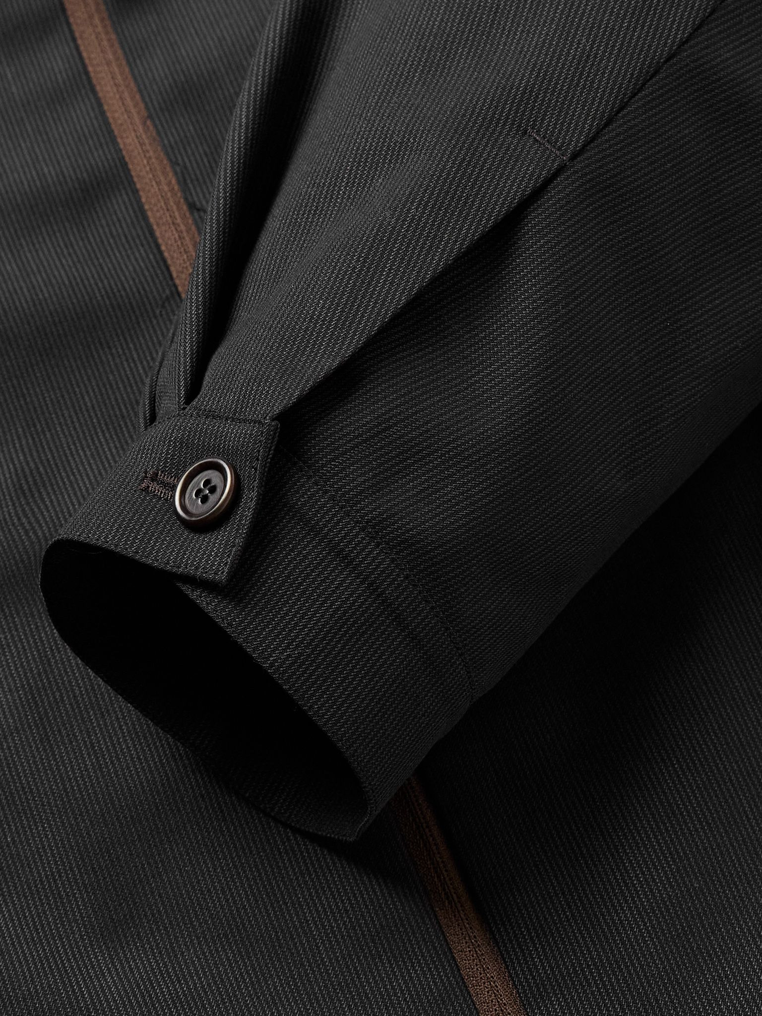Striped Wool-Blend Jacket Black - 5