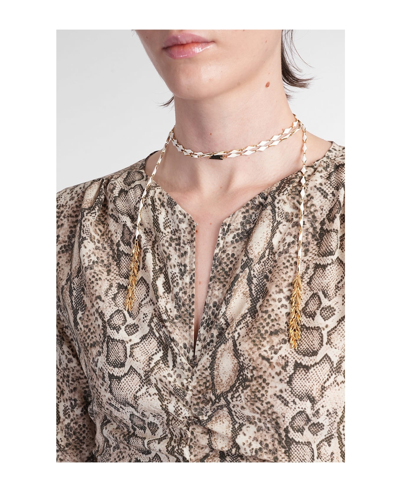 Octavia Dress In Beige Silk - 5