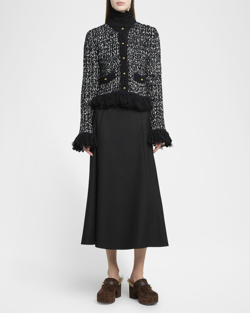 Moncler Circle-Cut Wool Midi Skirt outlook