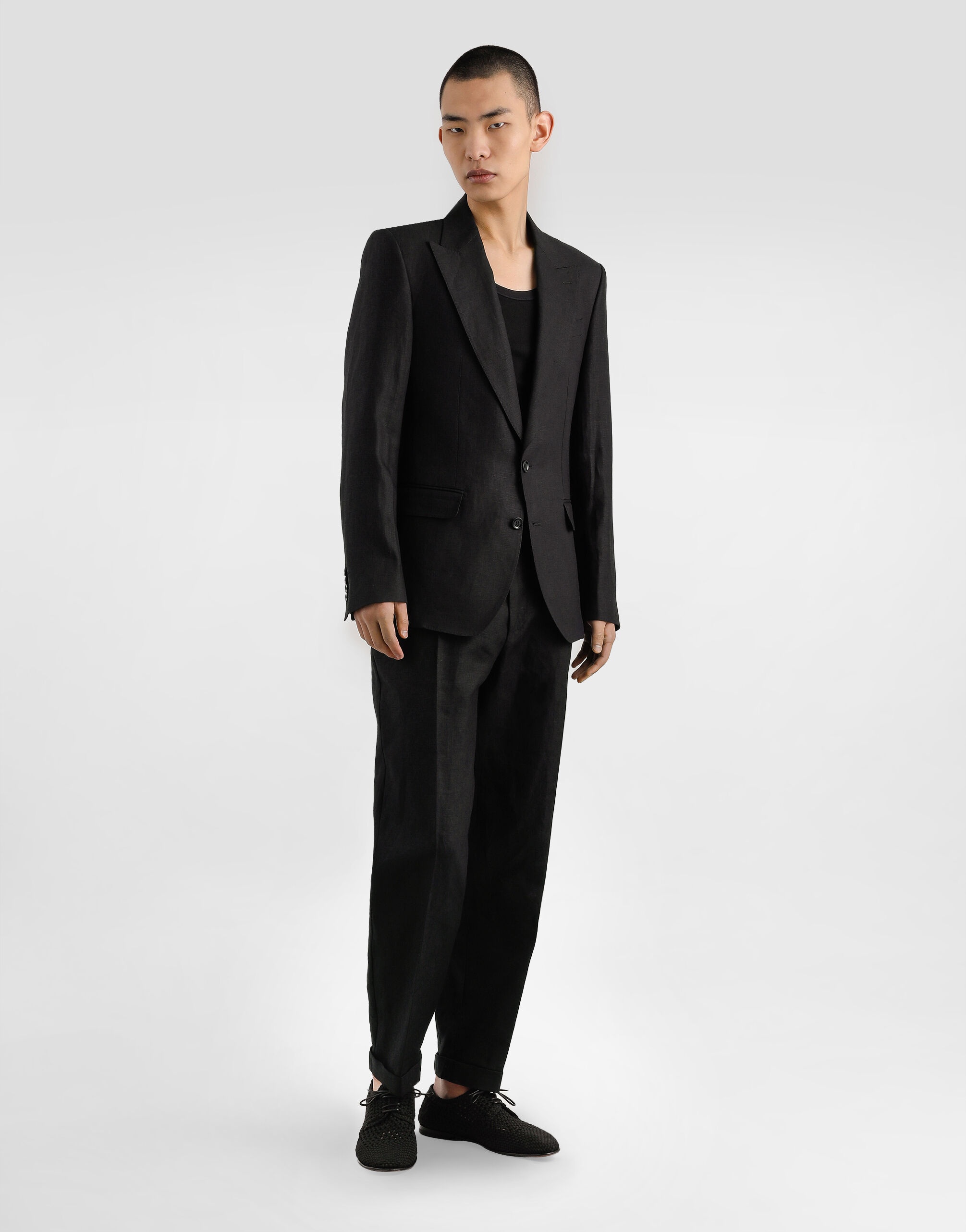 Single-breasted linen fabric jacket - 2