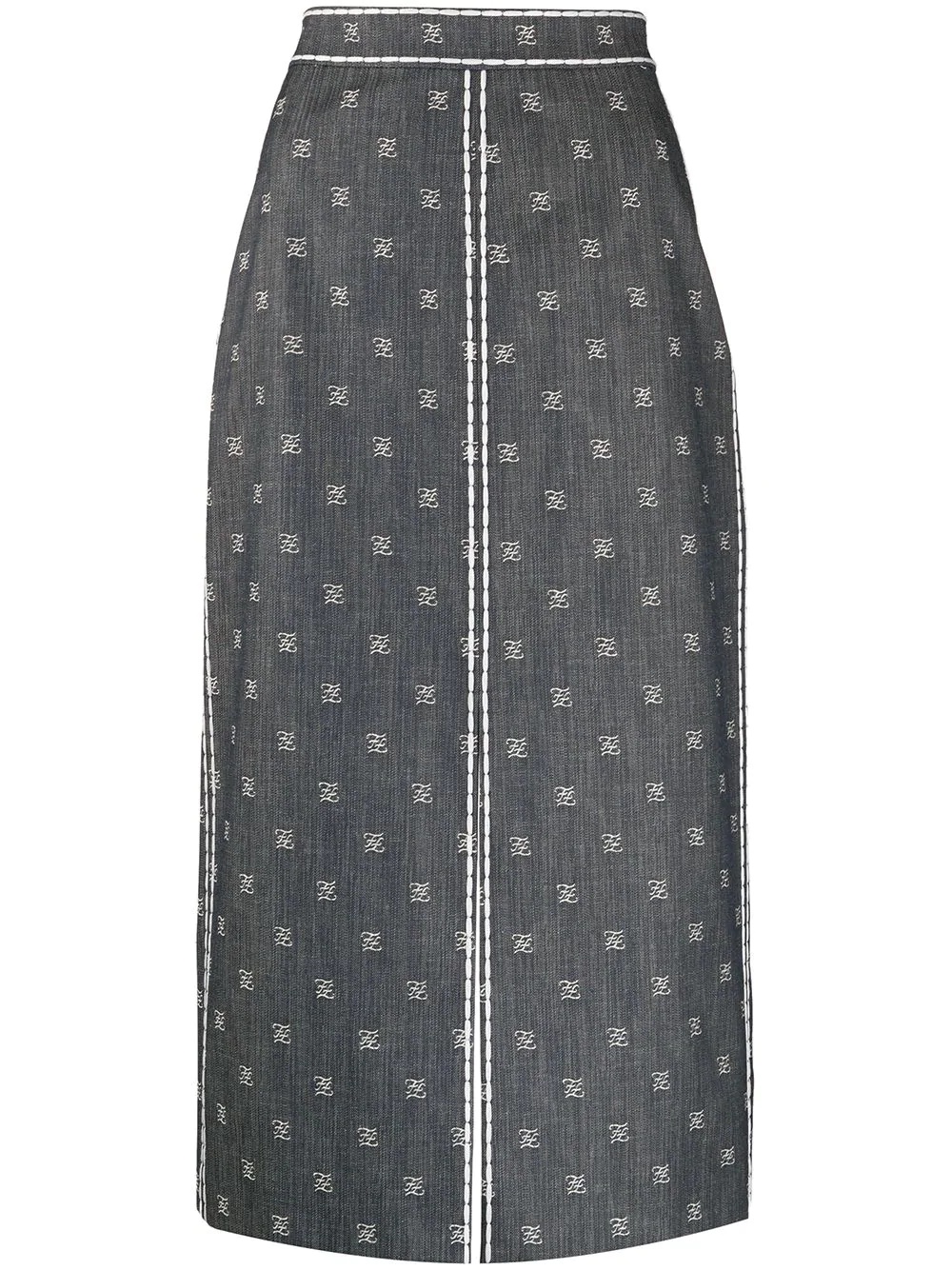 Karligraphy motif pencil skirt - 1