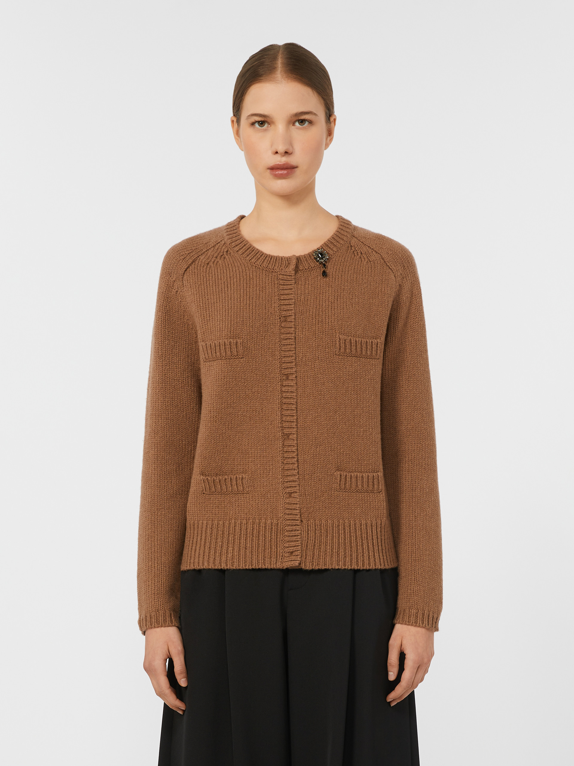 KASIA Mouliné wool and cashmere cardigan - 3