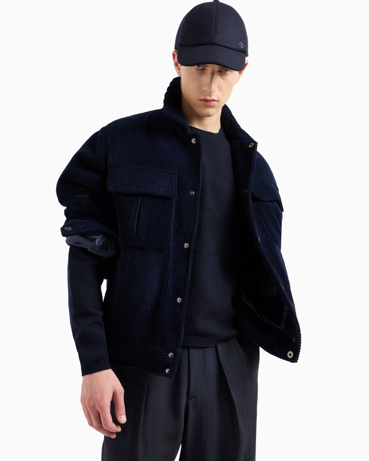 Virgin-wool blend crew-neck jumper with jacquard logo - 6