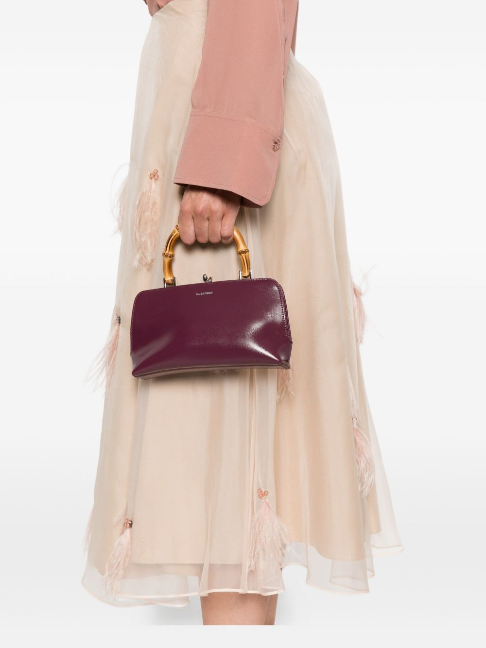 feather-embellished tulle skirt - 5