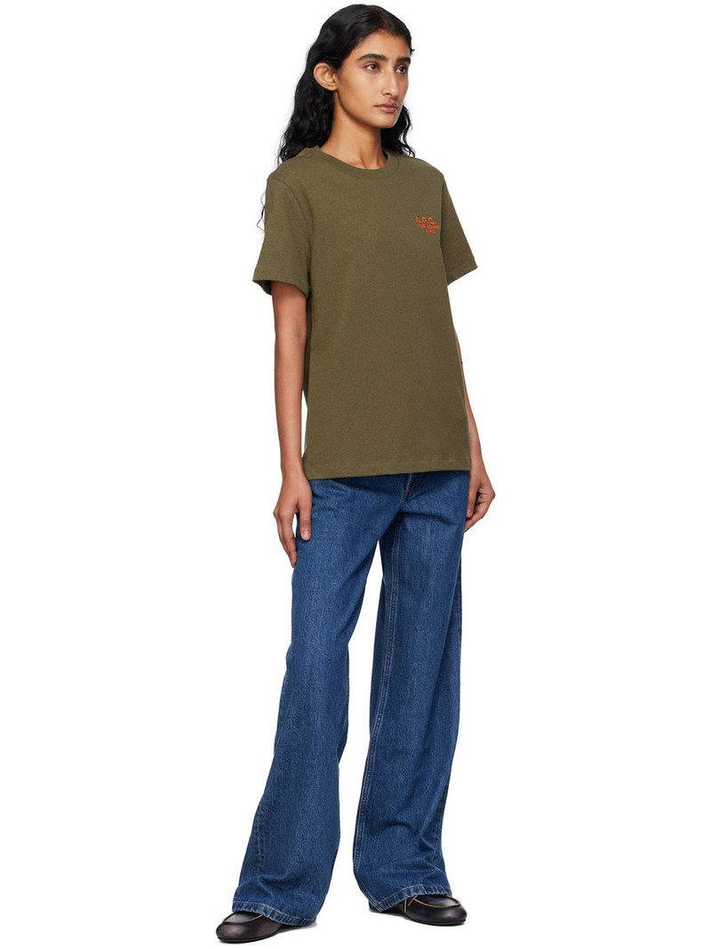 A.P.C. Khaki Standard 'Rue Madame' T-shirt outlook