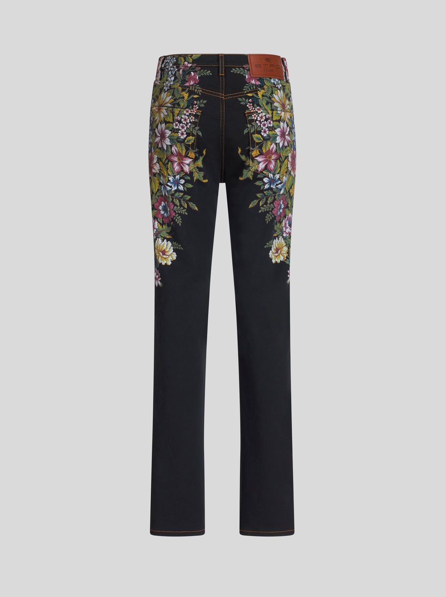 SKINNY JEANS WITH FLORAL PRINT - 6