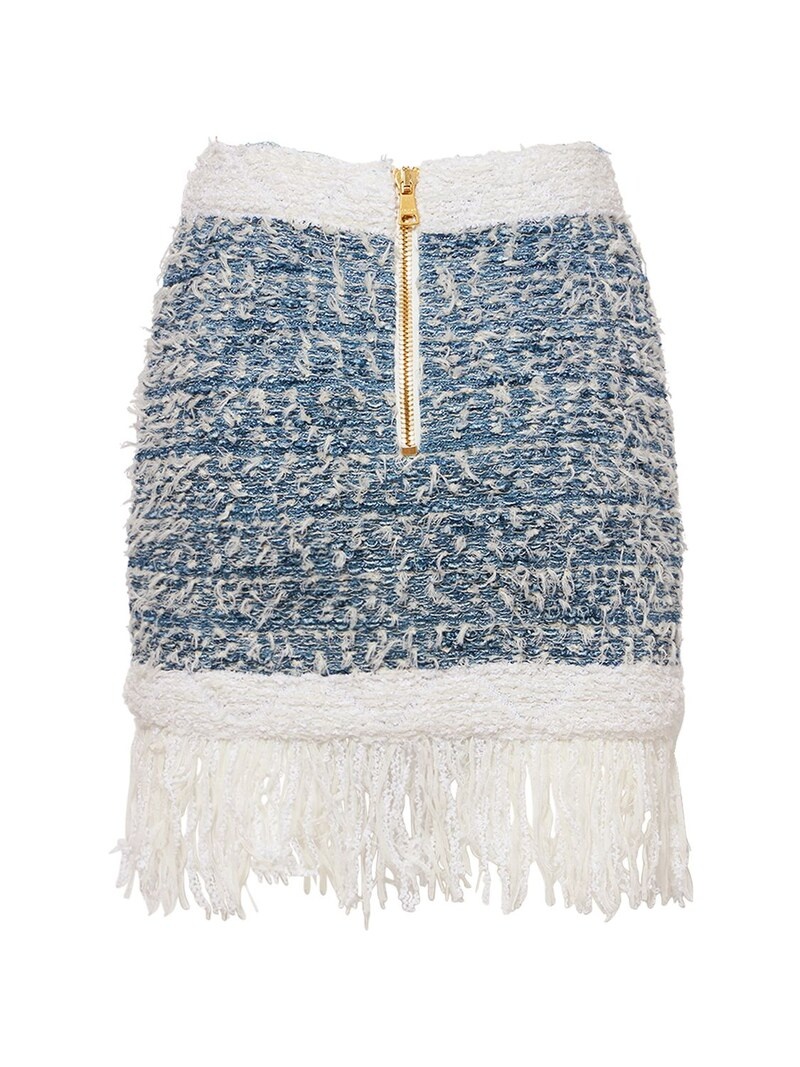 Viscose blend tweed mini skirt - 5