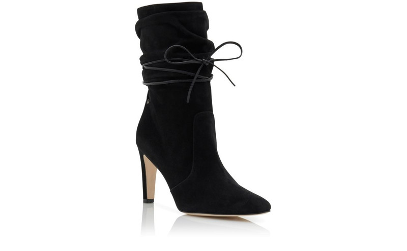 Black Suede Slouchy Ankle Boots 3