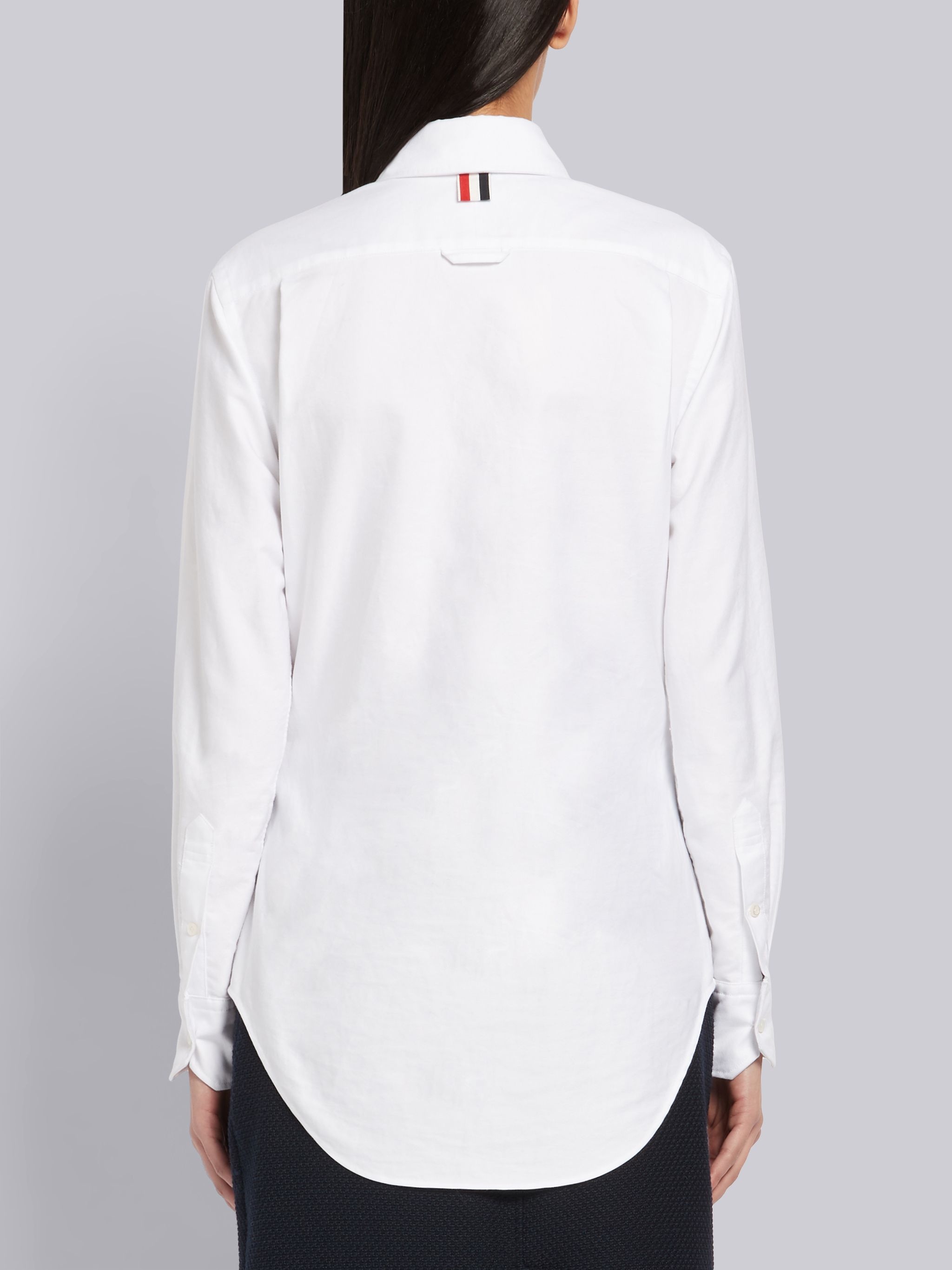 White Oxford RWB Tab Long Sleeve Shirt - 2
