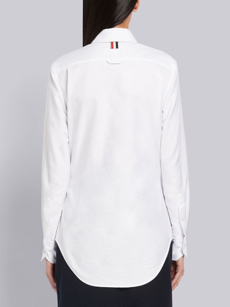 Thom Browne White Oxford RWB Tab Long Sleeve Shirt outlook