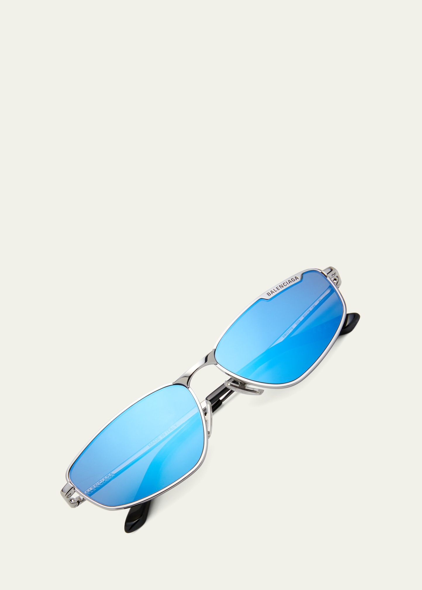 Men's Metal Cat-Eye Sunglasses with Logo - 4