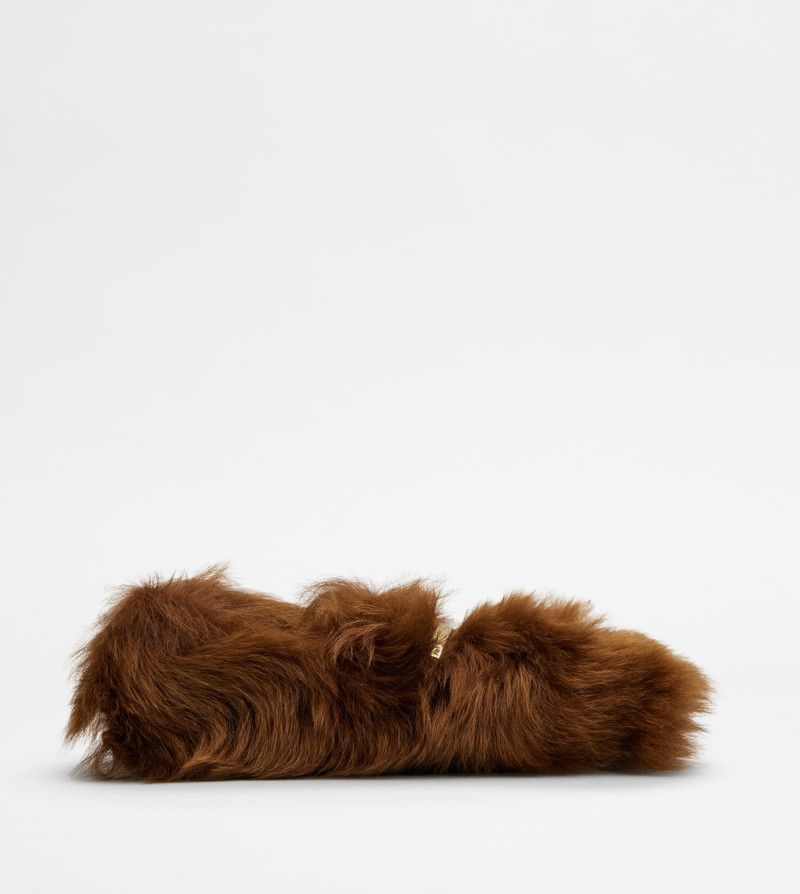 GOMMINO DRIVING SHOES IN FUR - BROWN 1