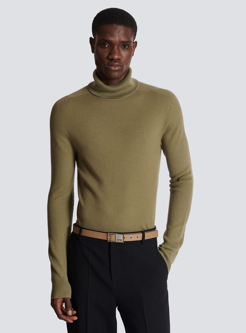 Balmain Thin Signature calfskin belt outlook