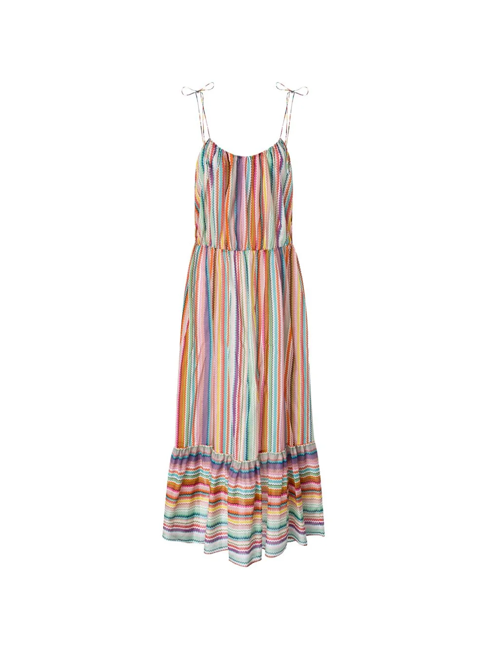 sleeveless zigzag-pattern maxi dress - 1