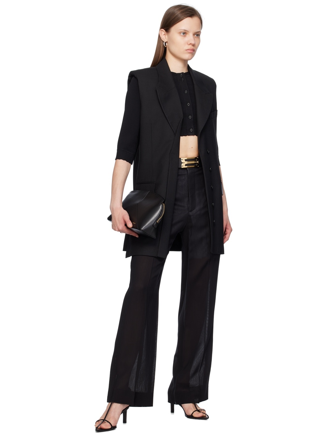 関税込み Victoria Beckham★Classic ストレートレッグ パンツ Shop Victoria Beckham - Classic Cotton Straight-Leg Trousers