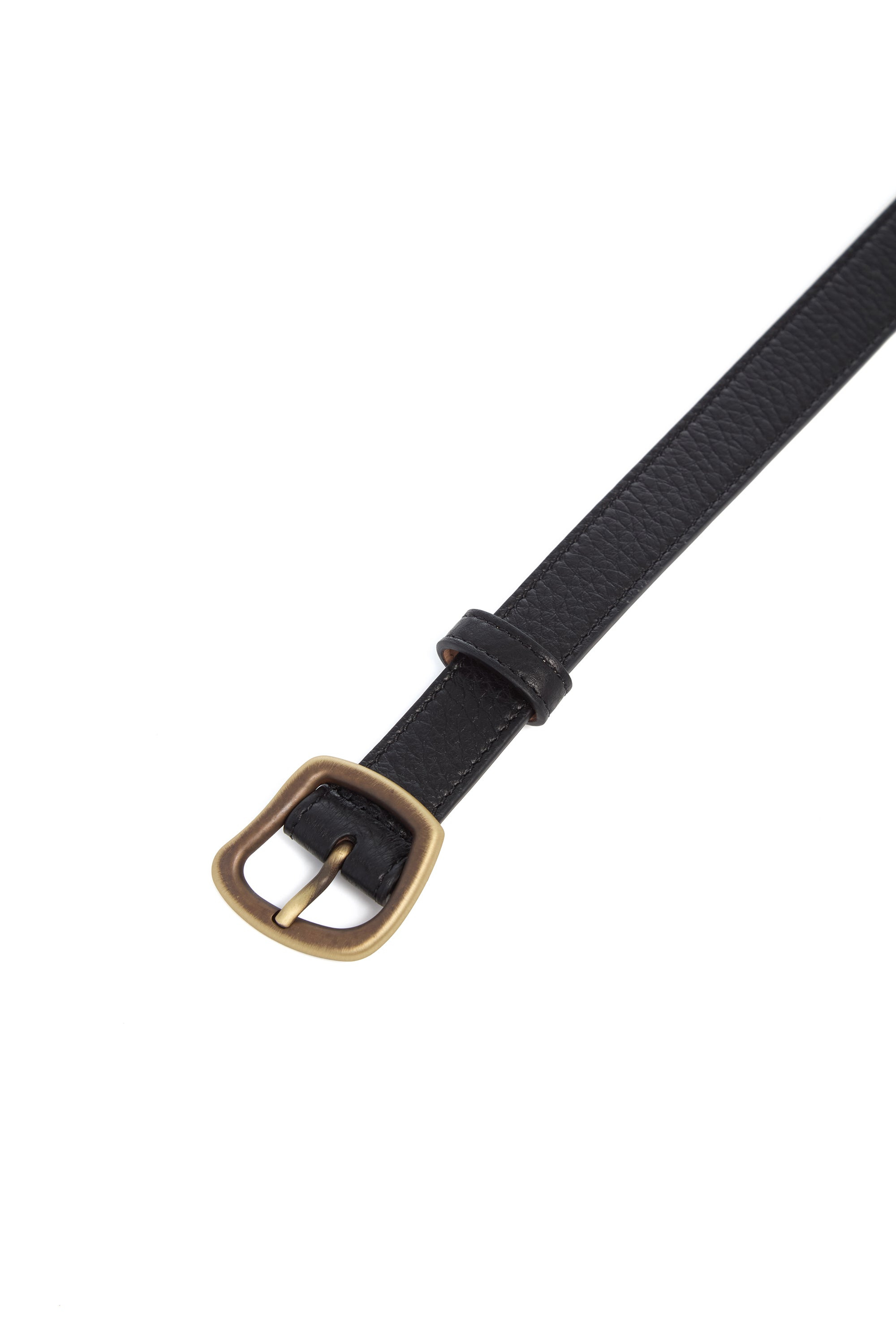 Small Simone Belt in Black Textured Leather - 3